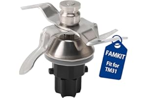 FAMKIT Lame de rechange pour Thermomix TM31,Lame de mixeur en acier inoxydable,pour Thermomix TM31 Set de Couteaux,Couteau Tm31 Remplacement,Lame à 4 Lames,Un Meulage Uniforme