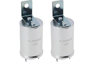 VGOL 2PCS 12V 3 Pin Electronic Flasher Relay Round Car Indicator Flasher Relay Replacement for Various Classic Cars Compatible with Jaguar OE 502096