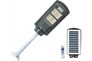 VICYOL S&D Farola Solar 416 LED 160W con Panel Fotovoltaico Integrado. Luz Solar Exterior IP66 con Control de Luz Automático, Mando a Distancia para Iluminación de Calles, Avenidas, Patios hasta 150m².
