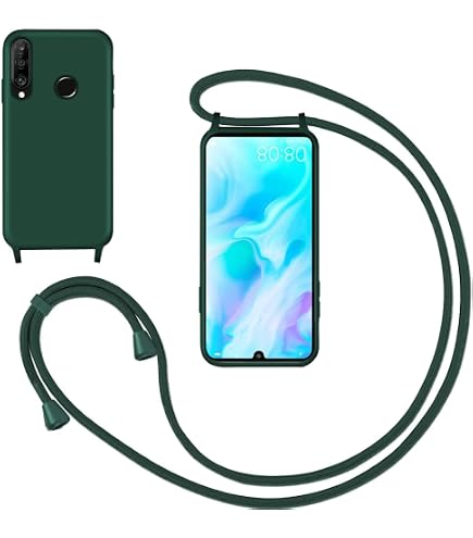 Custodia Per Huawei P30 Lite Con Cinturino Da Collo Regolabile, TPU + PC Rigido, Trasparente Grigio Chiaro, Protezione Antiurto E Clip Rimovibile - 3