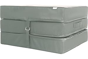 SAPPHIRE Folding Mattress Cube Z Bed Space Saving Futon Single Size Foldable Portable Guest Travel Z Bed Mattress (Grey)