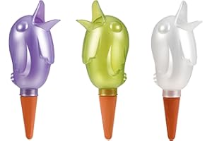 Scheurich Wasserspender Bördy XL | 3er Set Transparent/Lila/Grün | 620 ml Füllmenge | Bewässerungskugel klein mit Ton Fuß | Wasserspender Pflanzen und Blumen Terrakotta Stiel