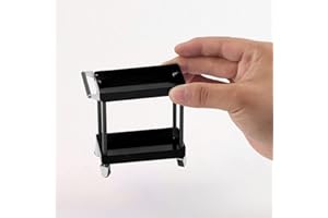 OREILET Juguete Organizadores De Herramientas, Carro De Herramientas De Metal Duradero Rendimiento Confiable Y Práctico Duradero con Ruedas para Taller De Garaje para Accesorios RC(Negro)