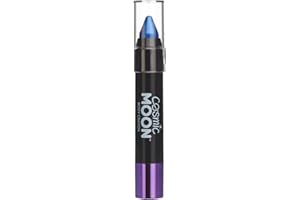 Cosmic Moon - Maquillaje Metálico de Barra de Pintura/Crayón para el Cuerpo y la Cara - 3.5g - ¡Crea fácilmente diseños metálicos como un profesional! - Azul