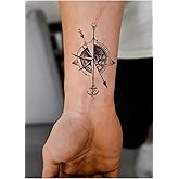 BearPear &Ccedil;apa D&ouml;vmesi, Pusula D&ouml;vmesi, Unisex D&ouml;vme, Ge&ccedil;ici V&uuml;cut D&ouml;vmesi, Minimal D&ouml;vme Tattoo