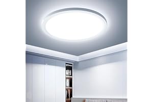 ‎EASY EAGLE EASY EAGLE Deckenlampe LED Deckenleuchte Flach, 18W IP44 Modern Badezimmer Lampe, 6500K Küchenlampe für Flur Schlafzimmer Balkon Keller, Ø218, 1800LM