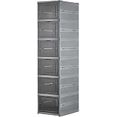 6 Katlı Katlanabilir Organizer, &Ccedil;ok Ama&ccedil;lı Ayakkabılık, Taşınabilir Portatif, 25.5 x 34.5 x 105 cm (ANTRASİT)