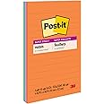 Post-it Super Sticky Notes Rio de Janeiro Collection 4621-SSAU, 4 in x 6 in (101 x 152 mm), Lined, Extra sticky notes for Note Taking, To Do Lists and Reminders, 45 sheets/pad, 4 pads/pack