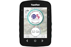 TwoNav Terra (32 GB) + 1 zone of Great Britain Ordance & Survey Topo 1:50.000 map, GPS bike computer with 3.7-inch wide screen for mountain, hiking, MTB, bicycle
