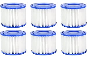 Mallez Filtro Vi para Bestway, Cartucho de Filtro de Repuesto para Piscina Tipo Vi, para Lay-Z-SPA, Miami, Paris, Vegas, Mónaco, Palm Spring, 6 Filtros