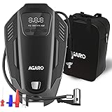 AGARO Primo Digital Tyre Inflator with Emergency Light, 120Watts with 12V Car Plug, up to 150 Psi, Compact and Portable