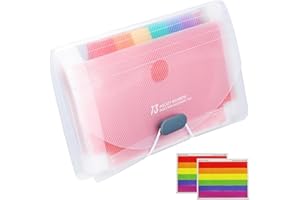 USKERB 13 Pockets A6 Flashcard Organizer with Colored Dividers for Study, Note Cards, and Flashcards – Compact & Portable Storage