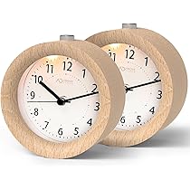 YsyYey Analog Wecker Aus Holz | Schlummerfunktion & Nachtlicht Batteriebetrieben