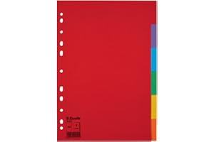 Esselte Intercalaires A4 6 Touches, Rouge/Multicolore, Carton Recyclé, 100200