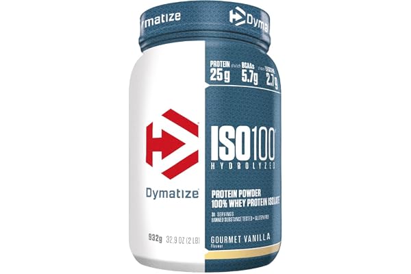 Dymatize ISO 100 Hydrolyzed Gourmet Vanilla 932g - Hydrolysat de Protéines de Whey + Poudre d'Isolat