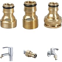 Kit 3 Adaptateurs Tuyau Arrosage Universels En Laiton - Compatible Robinet Cuisine/jardin 15/21 Et 20/27 Mm - 2