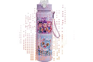 DASHADAO Kpop Cartoon Anime Tumbler–Reusable Anime Hard Plastic Water Bottle with Lid & Straw Eco-Friendly for Kids UK Christmas Gifts Durable Stylish for School Travel Parties Wide Mouth700ml/24oz (Purple)