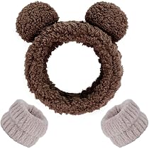 ccHuDE 2 fasce elastiche per capelli con panda per lavare il viso, per il trucco, morbide e soffici per la cura della pelle, fascia per capelli per il viso, per il bagno