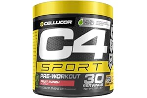 CELLUCOR Poudre pré-entraînement C4 Sport - jus de fruit | Boisson énergisante pré-entraînement | 135 mg de caféine + bêta-alanine + monohydrate de créatine | certifié Informed-Sport | 30 portions