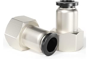 TAILONZ PNEUMATIC Female Straight 6mm Tube OD x 3/8 Inch BSP Thread Push to Connect Fittings PCF6-03(Pack of 2)