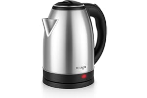 Milton Rapid Electric Kettle 1.8L | 1500 Watts | Stainless Steel Hot Water portable Electric Kettle for Home, Office | Auto Shut-Off with Wide Mouth | Cool-touch Handle and Single-Touch Lid Lock