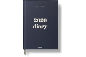 Papier Joy 2026 Diary - Navy Blue Hardback | Full Calendar Year | Month View & Week View | Quality Paper | Ideal Day Planner Or Organiser for Appointments, Dates & Memos | Personal & Business Use