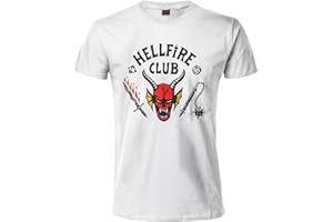 BLT DISTRIBUTION SRL Fashion UK Maglietta Stranger Things Hellfire Club Logo Bianca Unisex