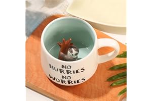 LOZACHE 3D Animal Sloth Coffee Mug Cup, 12oz Funny Cartoon Handmade Figurine Milk Tea Cup, Xmas Birthday Gifts for Friends Kids Girls Wife Grandma Auntie (Sloth)
