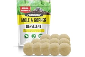 Pesdispear Repellente Per Talpe, Alternativa alla Trappola per Talpe, Acchiappa la Talpa Dissuasori per Talpe Meglio Del Ultrasuoni Dissuasore per Topi 12 Pacchetti