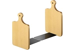 Jetec Wood Bookends, Kitchen Cookbook Bookends Quality Cutting Board Decorative Wooden Book Ends for Office Files Magazine Kitchen Books