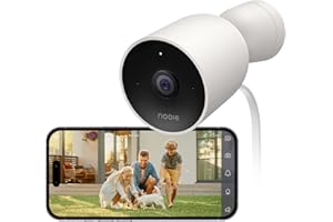 nooie Outdoor Security Camera, IP66 Weatherproof, 1080P WIFI CCTV Bullet Camera with Night Vision, Deterrent Alarm, 2-Way Audio, Motion Detection - Works with Alexa, Indoor/Outdoor, Cloud/SD Storage