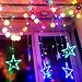 Produktbild [ LED Vorhänge Lichterketten ] Teckey 2 m 12 Sterne 138 LED dekorative Leuchten Verbindungs Lichterketten für Garten Weihnachtsbeleuchtung Outdoor-Hochzeit Urlaub