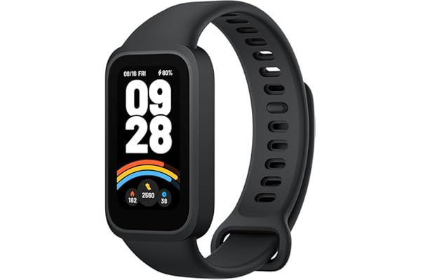 XIAOMI Smart Band 9 Active - Pulsera de Actividad, autonomía de hasta 18 días, Pantalla TFT de 1,47" con tasa de refresco de 60 Hz, 5ATM, App Mi Fitness, Negro (Versión ES)