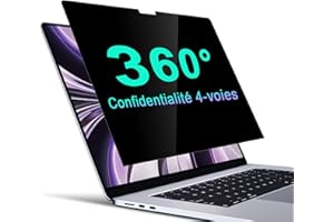 STARY 360° Filtre écran Confidentialité pour MacBook Air 13,6 Pouces (2025/2024/2022, M4/M3/M2)，Protecteur d'écran Anti Espion, Anti-éblouissement Filtre de confidentialité.