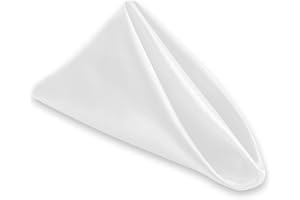 Zayin Weiße Stoffservietten, 4 Stück, 50 x 50 cm, Polyester, waschbar und wiederverwendbar, Tischservietten für Hochzeit, Bankett, Zuhause, Restaurants, Hotel, Cocktail, Party