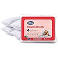 Silentnight Luxury Bouceback Pillows 4 Pack - Soft Medium Support Pillows for Back and Side Sleepers with Bouncy Fibres and Stitched Edge for Long Lasting Comfort and Style - Pack of 4,White