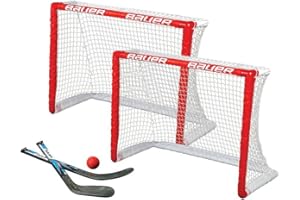 Bauer - Set da Hockey su Ginocchio, Confezione Doppia, Colore: Rosso
