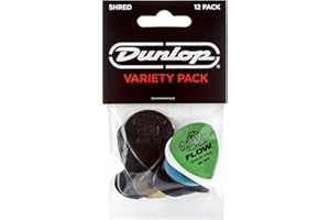 JIM DUNLOP Plektrum Variety Pack Tortex Shred, 12 Stück, Multicolor, ulex, tortex, delrin, flow, jazz III, Max grip