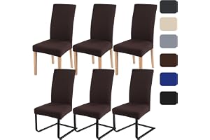 ZCLIKEU Stolsöverdrag i set om 6 för svängstolen, universellt, moderna stretchiga stolsskydd, avtagbara, tvättbara stolsöverd