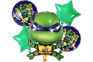 LKNBIF Party Decoration,Teenage Mutant Balloon, Classic Japanese anime Theme Party Supplies, 5pcs Birthday Party Decoration Set for kids