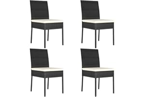 vidaXL Chaises de salle à manger 4 pièces en polyrotin noir