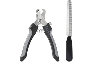 Dudi Tagliaunghie Cani e Gatto - Taglia Unghie per Cane e Gatti con Lima - Formato Piccolo con Protezione di Sicurezza - Facile da Usare con Impugnatura Antiscivolo