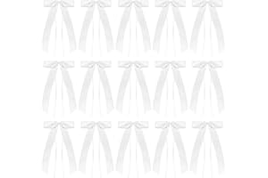 FULUSHOUXI 50 Stück Autoschleifen Hochzeit Schleifen, Weiß Antennenschleifen Deko Hochzeit, Auto Schleifen, Autoschmuck Hochzeitsschleifen für Auto Tisch Party Geburtstag Hochzeitsdeko