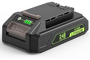 LabTEC GW2430 Batteria 24V 4000mAh Sostituzione per Greenworks 24V (NON per 48V) Batteria 29842 29852 29322 29862 2938202 26111700 CAM803 Cordless Power Tool con indicatore luminoso