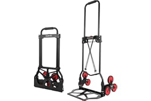 YEAUPE PRO Alloy Steel Folding Trolley on Wheels, 100kg Heavy Duty Sack Truck, 110cm Extended Handle Sack Barrow, Multi-Purpose Dolly Trolley with Elasticated Rope, Stair Climbing Trolley Home/Garden
