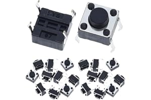 Youmile 100-Pack 6x6x6 mm miniaturowy tymczasowy dotykowy przełącznik dotykowy przyciskowy przełącznik jakości SPST miniaturowy/mini/mikrofon/mała płytka drukowana