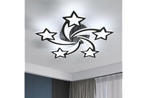 Goeco Plafonnier LED Moderne, Lampe de Plafond Noir 60W 6700LM, Lustre pour Chambre Salon, Lumière blanche froide 6500K