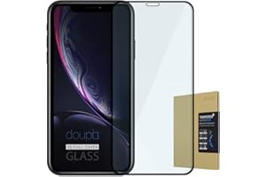doupi FullCover Panzerfolie für iPhone 11 (2019) / XR (6,1 Zoll), Preimium 9H Hartglas HD Panzer Display Schutz Glasfolie, schwarz