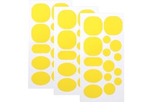 Skystuff 45 Stück Daunenjacke Flicken Nylon Reparaturband Selbstklebende Reparatur Flicken für Jacke Zelt Oberbekleidung Reparatur, Runde und ovale Form, Gelb