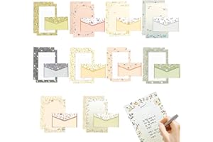 DEAUTIE Juego de Papel de Carta, 90Pcs Papel de Carta, Papel de Papelería de Escritura, Papel de Carta y Sobres, Papel de Escribir Carta, para Invitaciones, Regalos